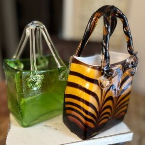 Glass Art Purses  Set of 2